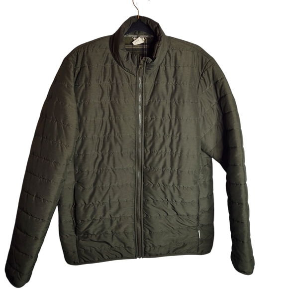 Voyager Men's Quilted Flannel Fleece Lined Coat, size M